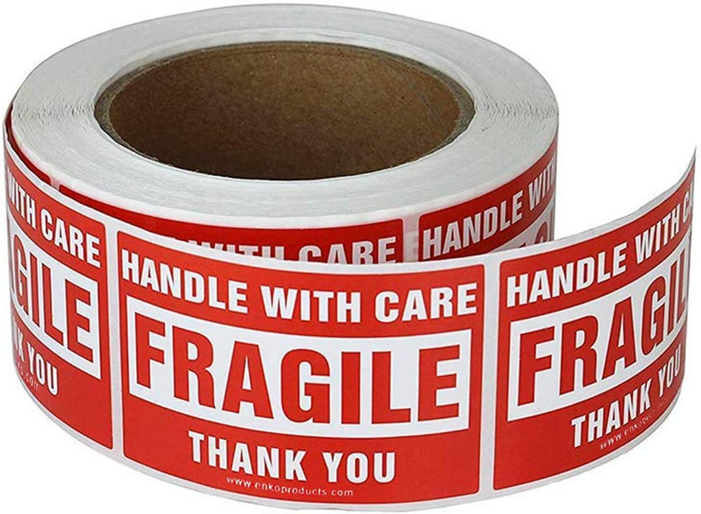 1 Roll 3 x 5 in Large Fragile Stickers for Moving and Shipping