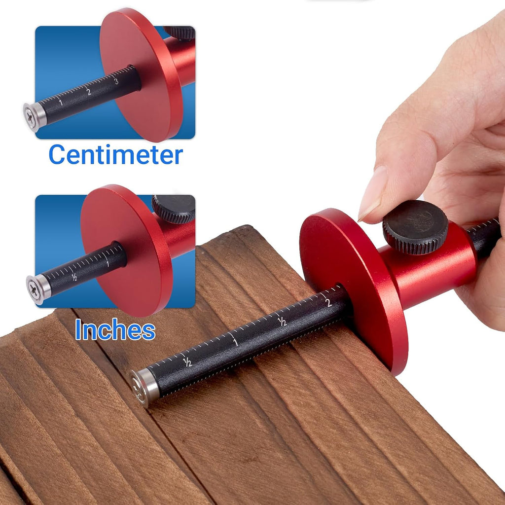 Wheel Marking Gauge with Micro-Adjustment – Precision Dovetail Marker for Woodworking, Dual MM/Inch Scale, Anti-Roll
