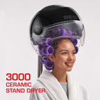 3000 Ceramic Stand Hood Dryer with Digital Timer, Adjustable Height, 360° Wheels, 3 Temp Settings, Quick Drying