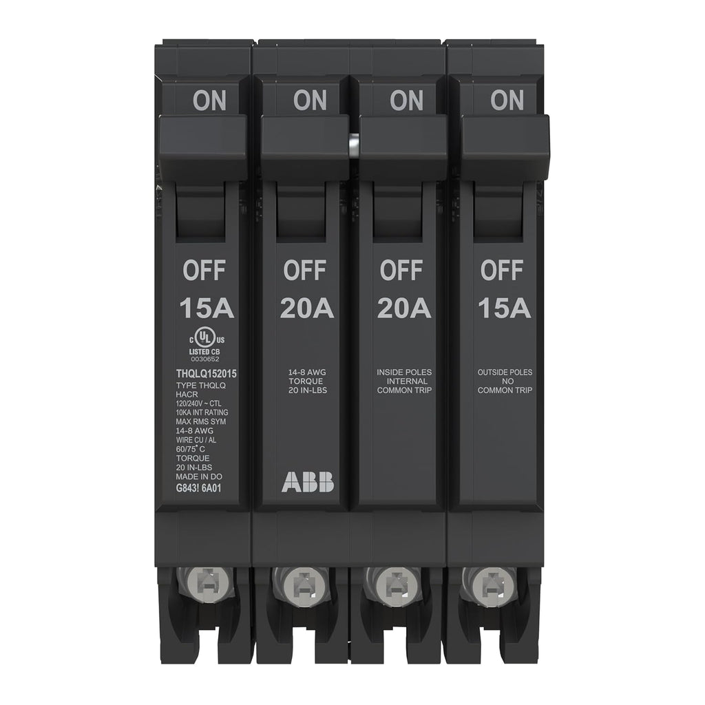ABB Q-Line THQLQ152015 • Quad Circuit Breaker • 120/240 VAC
