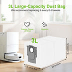 20 Pack Dust Bags Replacement for Roborock QRevo, 3 L Large Capacity