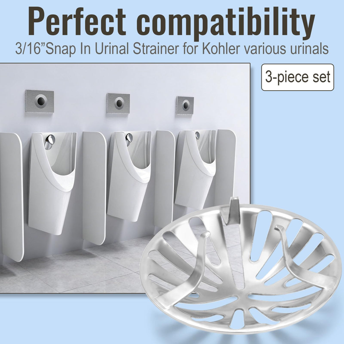 GP1217811 Snap-In Urinal Strainer 1-3/16" Replacement for Kohler (3 Pack)