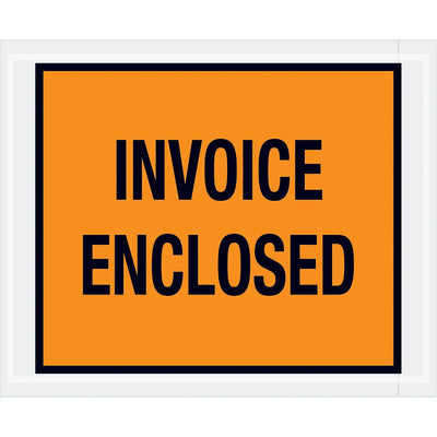 PL17 Poly Envelope, Legend "PACKING LIST/INVOICE ENCLOSED", 4-1/2" Length x 5-1/2" Width, 2 mil Thick, Black on