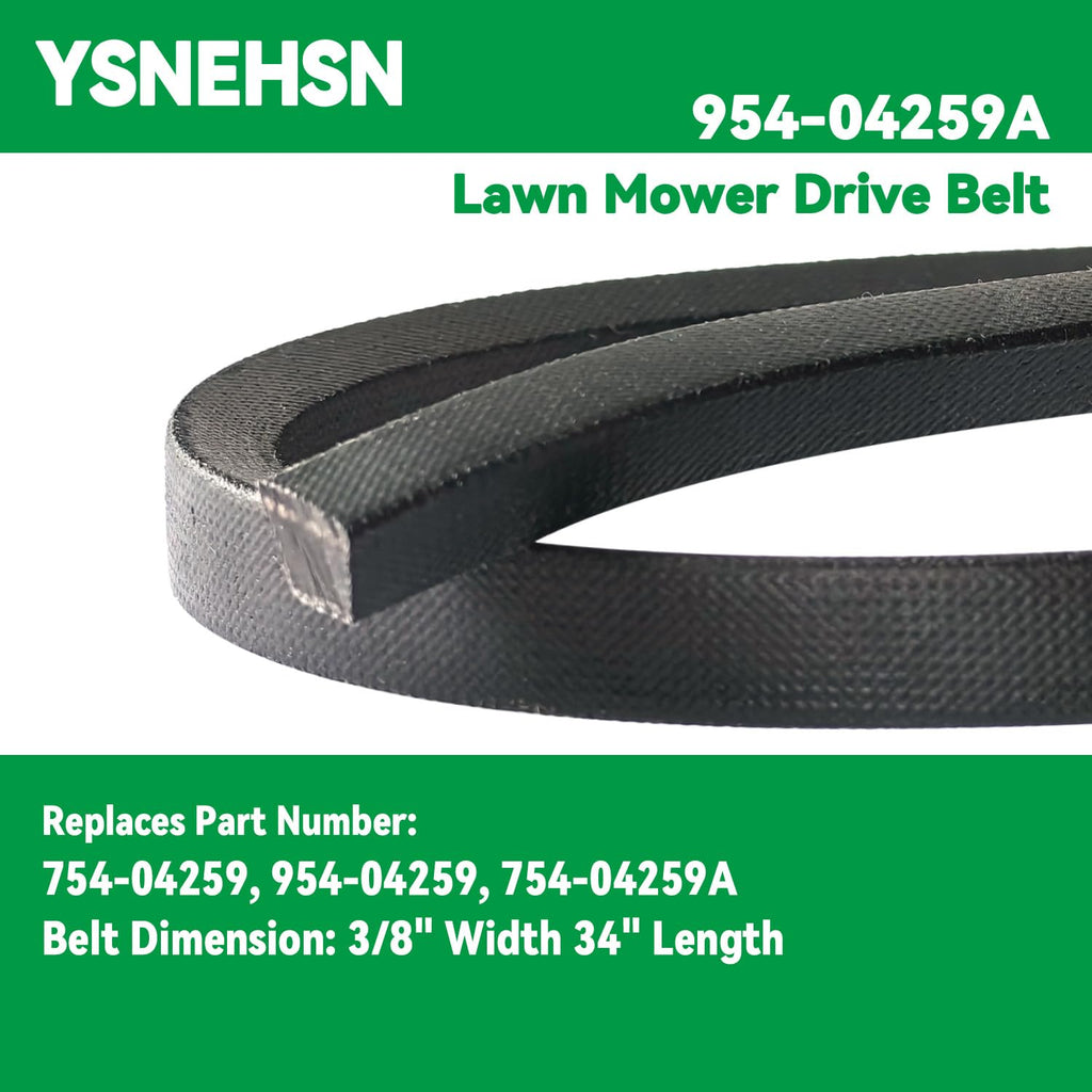954-04259A Lawn Mower Drive Belt Fits for MTD Cub Cadet Troy Bilt 21 inch Deck SC 700 SP21 TB200 Walk Behind Mower 754-04259 954-04259 754-04259A (3/8" x 34")