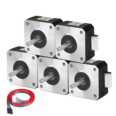 YEJMKJ 5Pack Nema 17 Stepper Motor 42x21mm 0.13Nm (18.41oz·in) 1.0A 3.5Ω