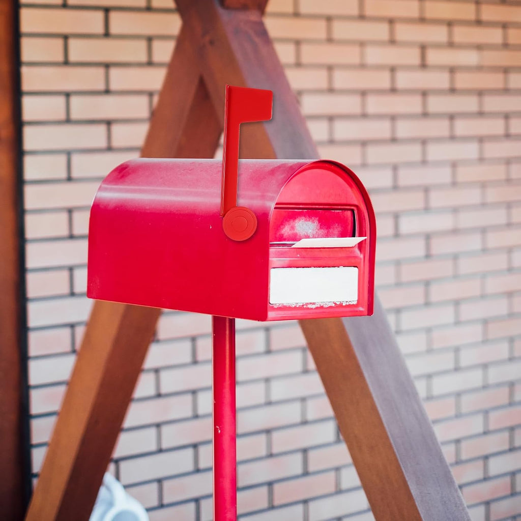 Mailbox Flag Replacement, Easy Installation Red Metal Mailbox Flag, Universal Mailboxes Flags Repair Kit for Outgoing