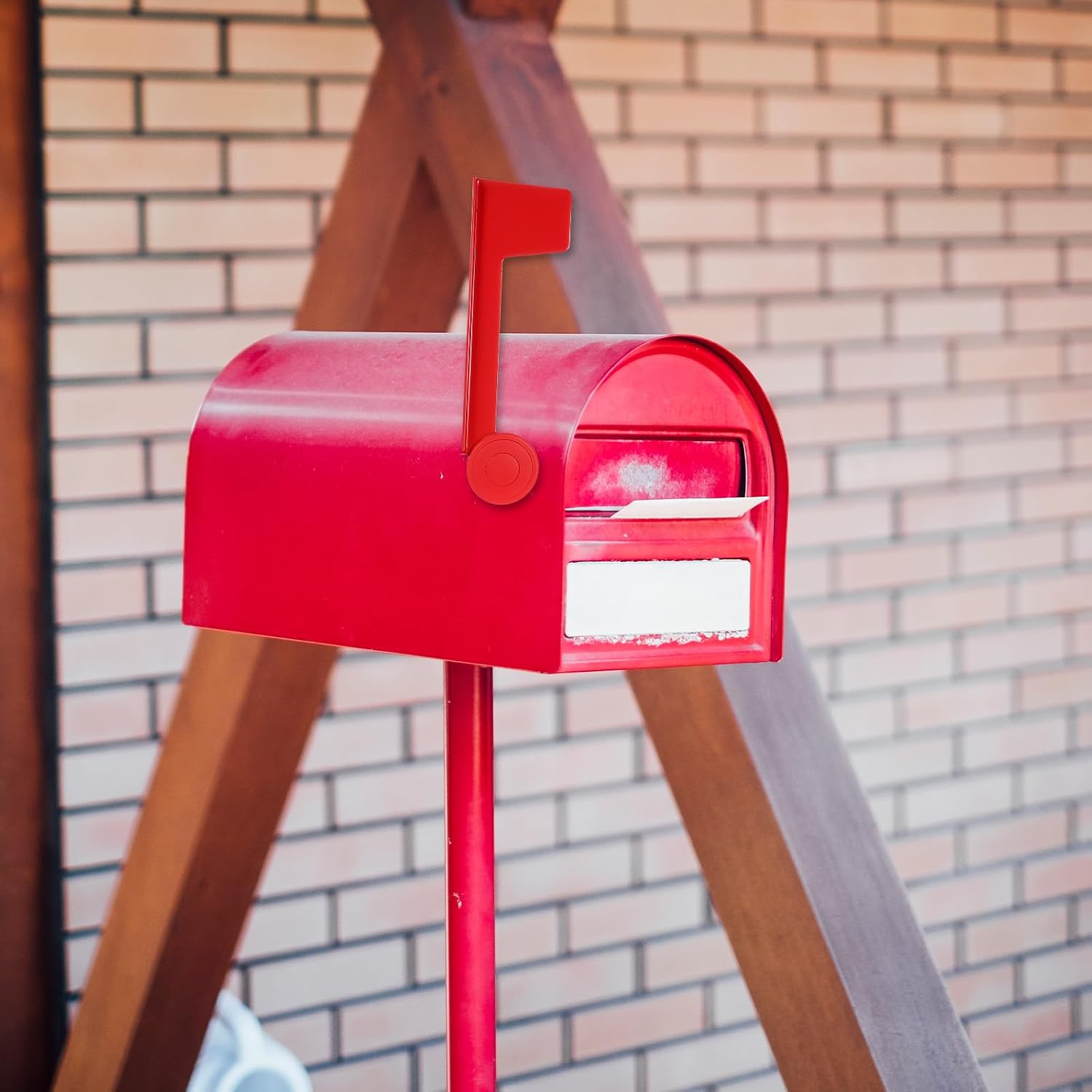 Mailbox Flag Replacement, Easy Installation Red Metal Mailbox Flag, Universal Mailboxes Flags Repair Kit for Outgoing