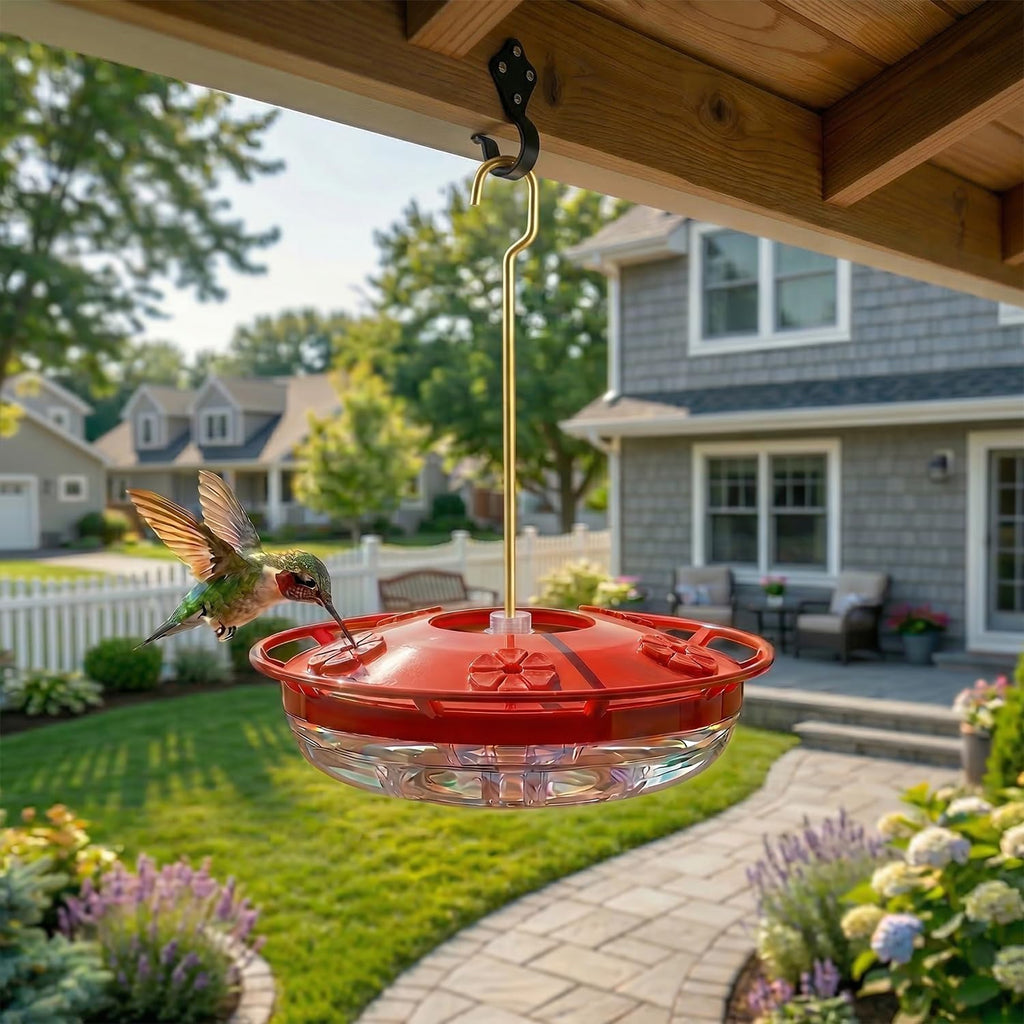 2 Pack 16 oz Saucer Hummingbird Feeders for Outdoors, Garden Decor