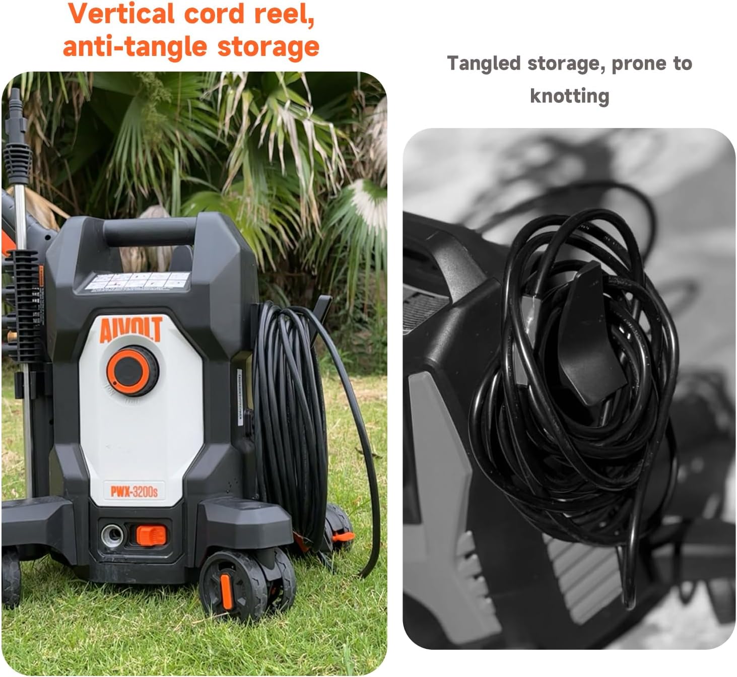 4800PSI Electric Pressure Washer, Electric Power Washer | Anti-Tipping 4-Wheel Design, 4 Nozzles, Foam Cannon, Spray