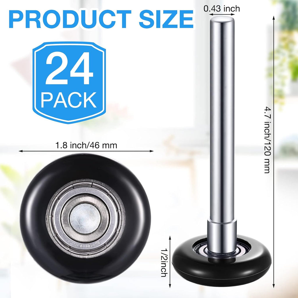 24 Pack Nylon Garage Door Roller 2 Inch Quiet Garage Rollers Bulk 6200z Bearing Replacement Roller 4.7 Inch Stem for