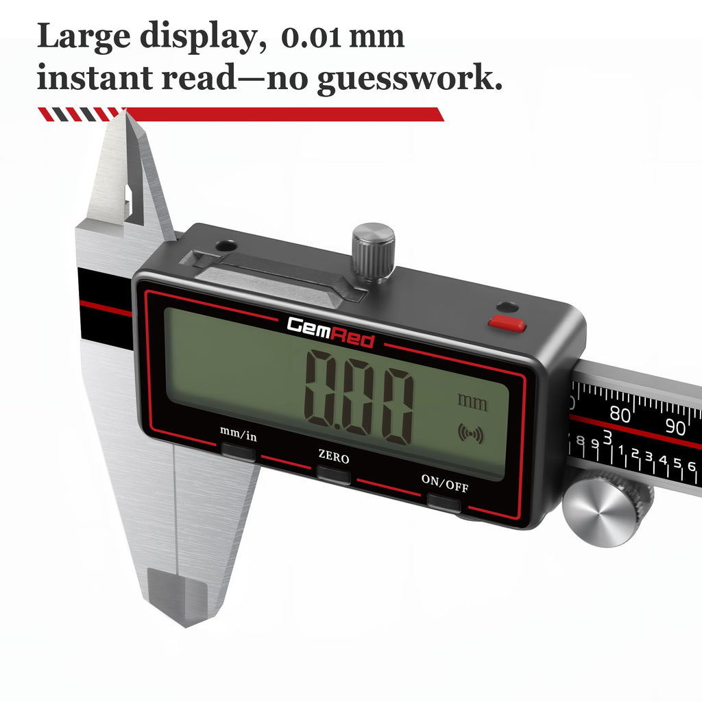 GemRed Wireless Digital Caliper 6 Inch with Data Transfer to Excel/Phone/PC