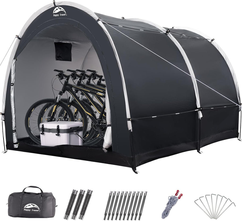 Outdoor Waterproof Bike Storage Tent Shed for 2/3/4/6/8 Bikes | Bicycle Covers Shelter with Window, Oversized Outside
