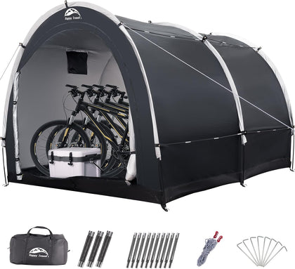 Outdoor Waterproof Bike Storage Tent Shed for 2/3/4/6/8 Bikes | Bicycle Covers Shelter with Window, Oversized Outside