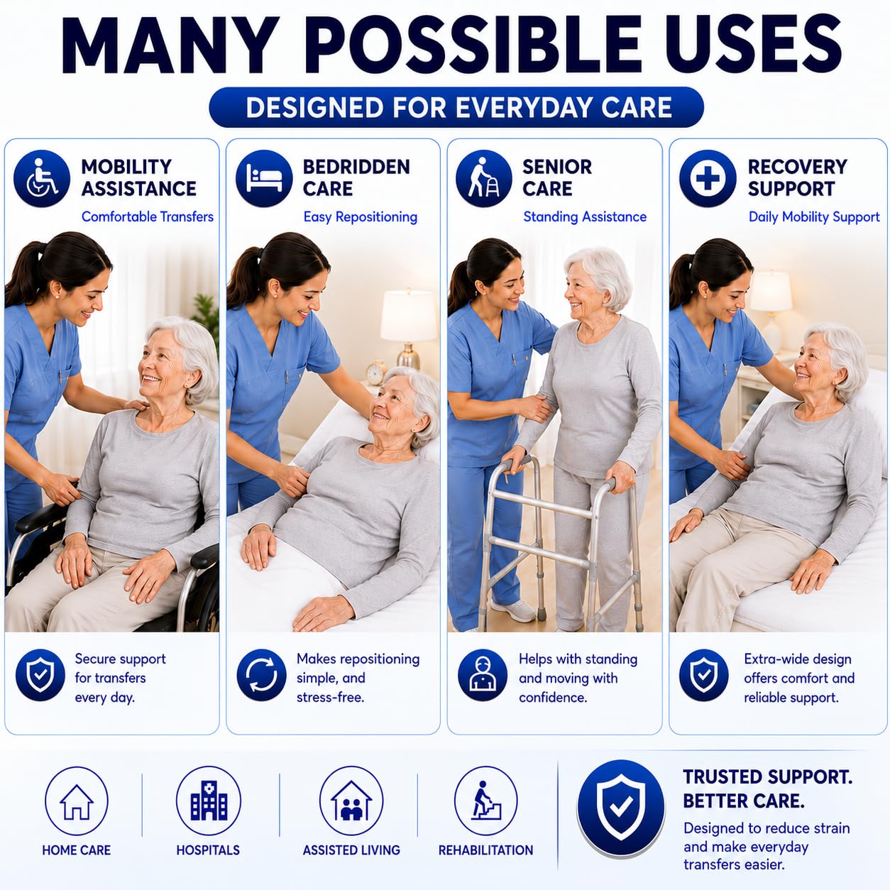 Patient Transfer Sling, Lift Assist Belt for Seniors, Elderly and Disabled