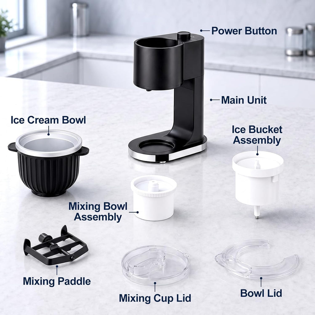 Ice Cream Maker & Shaved Ice Machine, 2-in-1 Slushie Machine