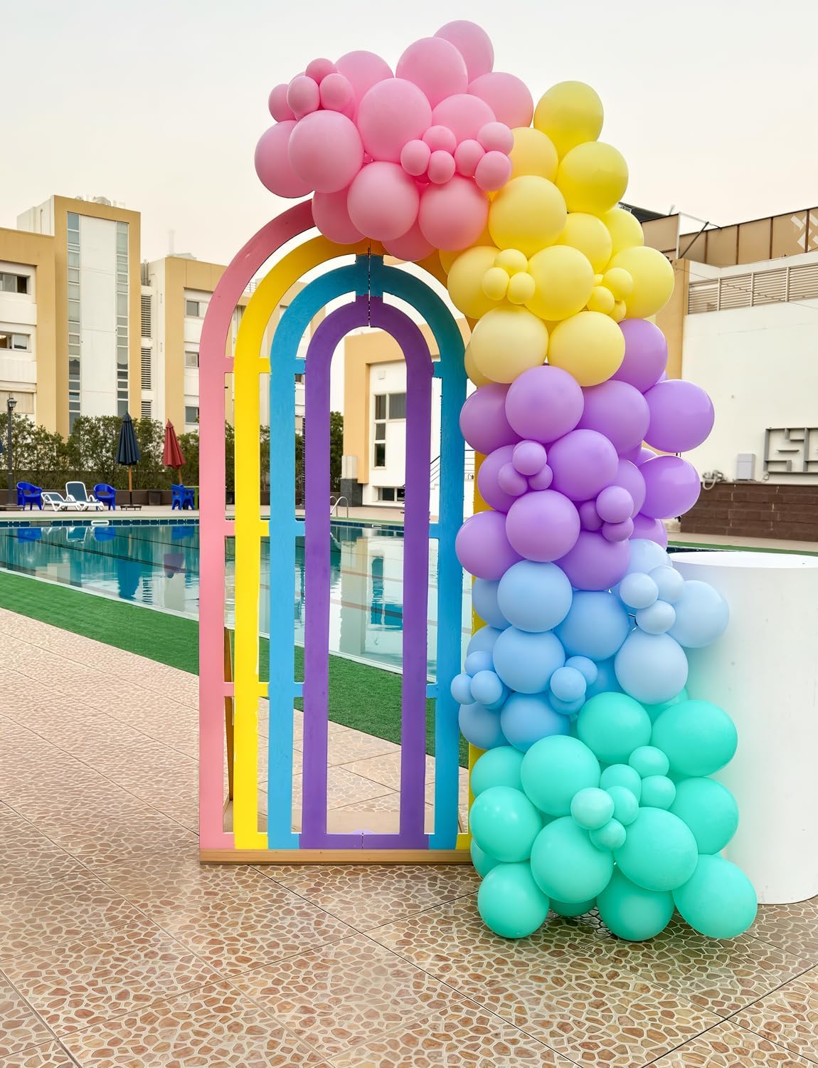 Pastel Rainbow Balloons Arch Garland Kit, Macaron Assorted Color Balloon Arch Kit,18/12/5 In Pastel Spring Balloon