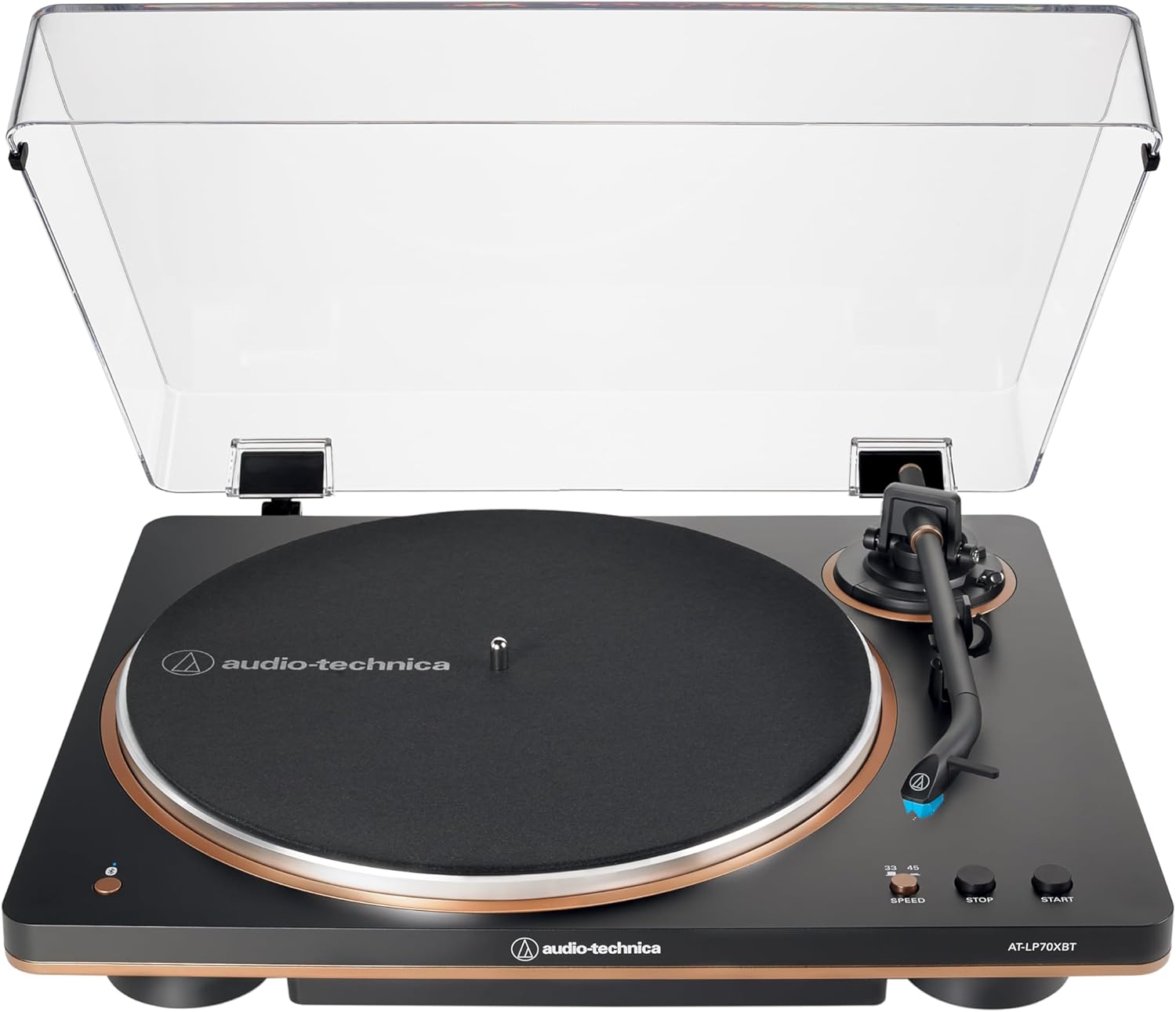 AT-LP70XBT Wireless Turntable (Black/Bronze) | Fully automatic belt-drive turntable with Bluetooth and AT-VM95C