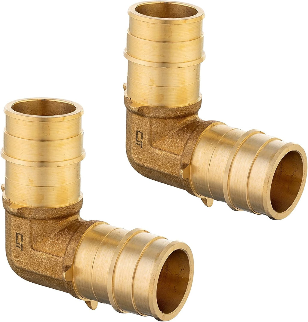 2 piece EFIELD Pex A Full Flow Expansion Brass Fitting 1"x 1" Elbow