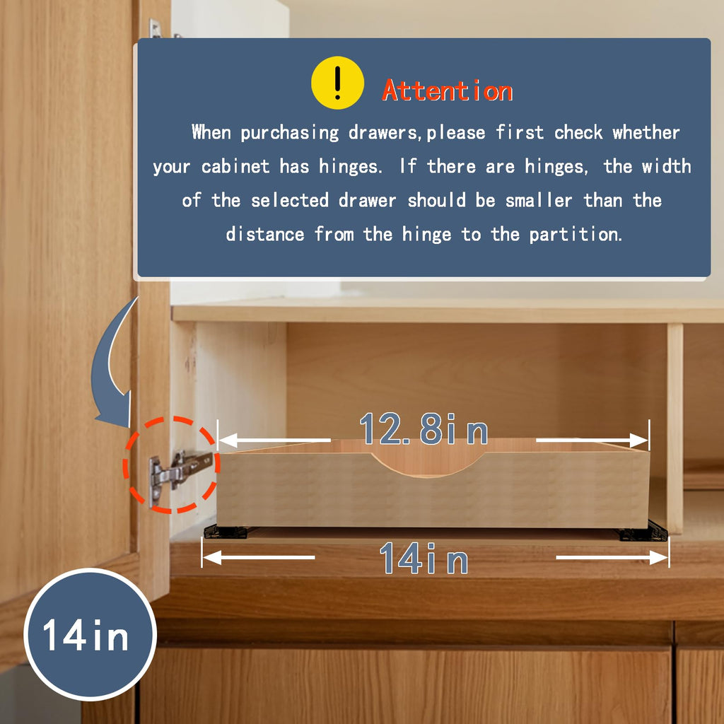 Pull Out Cabinet Drawers - 6x2 Size Options (12-23'W,18-21'D), Pre-Assembled with Soft Close Slides, Solid Beechwood