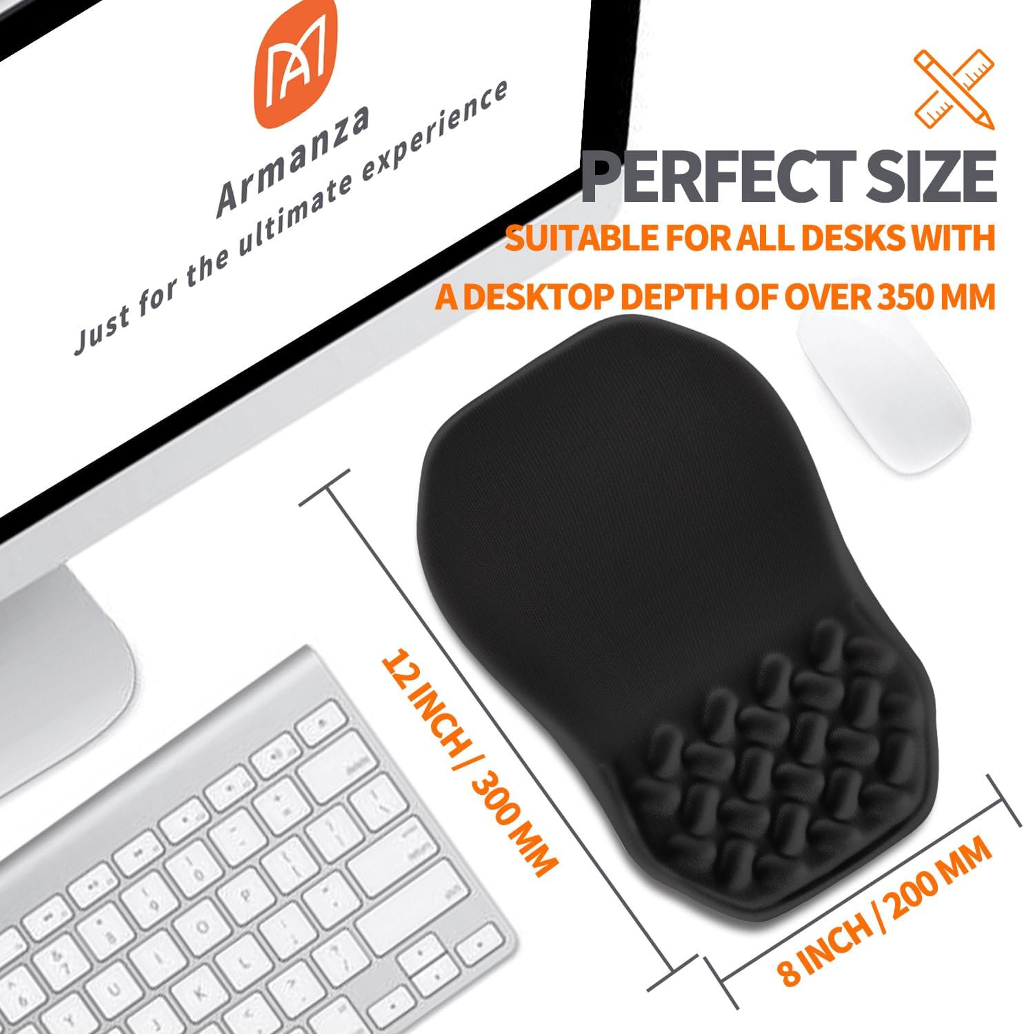 Ergonomic Slope Mouse Pad Wrist Support, Wrist Rest Mousepad for Carpal Tunnel Pain Relief with Massage Bulge and