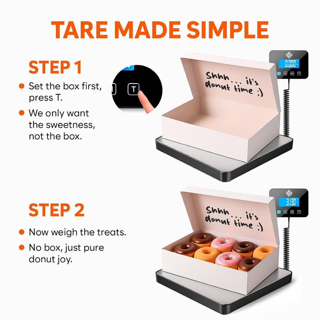 Shipping Scale for Small Business - 440 lbs/0.35oz - High Accurate Digital Postal Scale with Hold/Tare Function