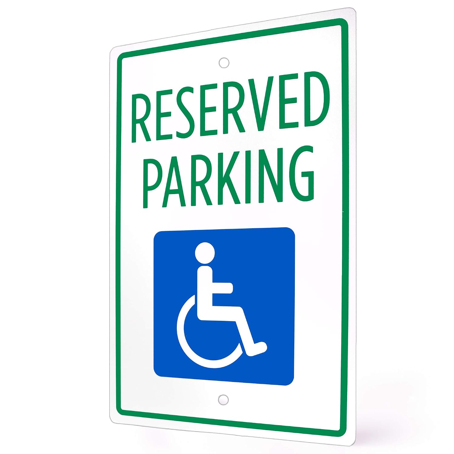 Handicap Parking Sign – 18" x 12" Aluminum Safety Warning Sign For Parking Lots, Private Driveways, & Businesses by