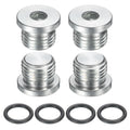 uxcell 4Pcs SAE 1/2-20 UNF Inner Hex Head Pipe Fitting Plug, Universal Carbon Steel Thread Socket Plug with O-Ring for Terminate Pipe Ends or Replacement Drains