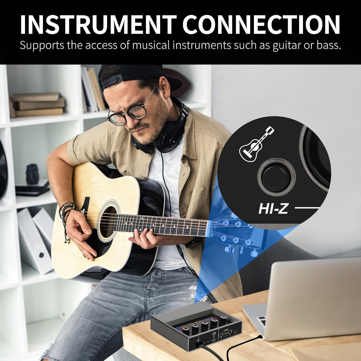 USB Audio Interface for PC with Touch Model 16 bit/48 kHz, DSP Effect, 48V Phantom Power XLR Audio Interface for