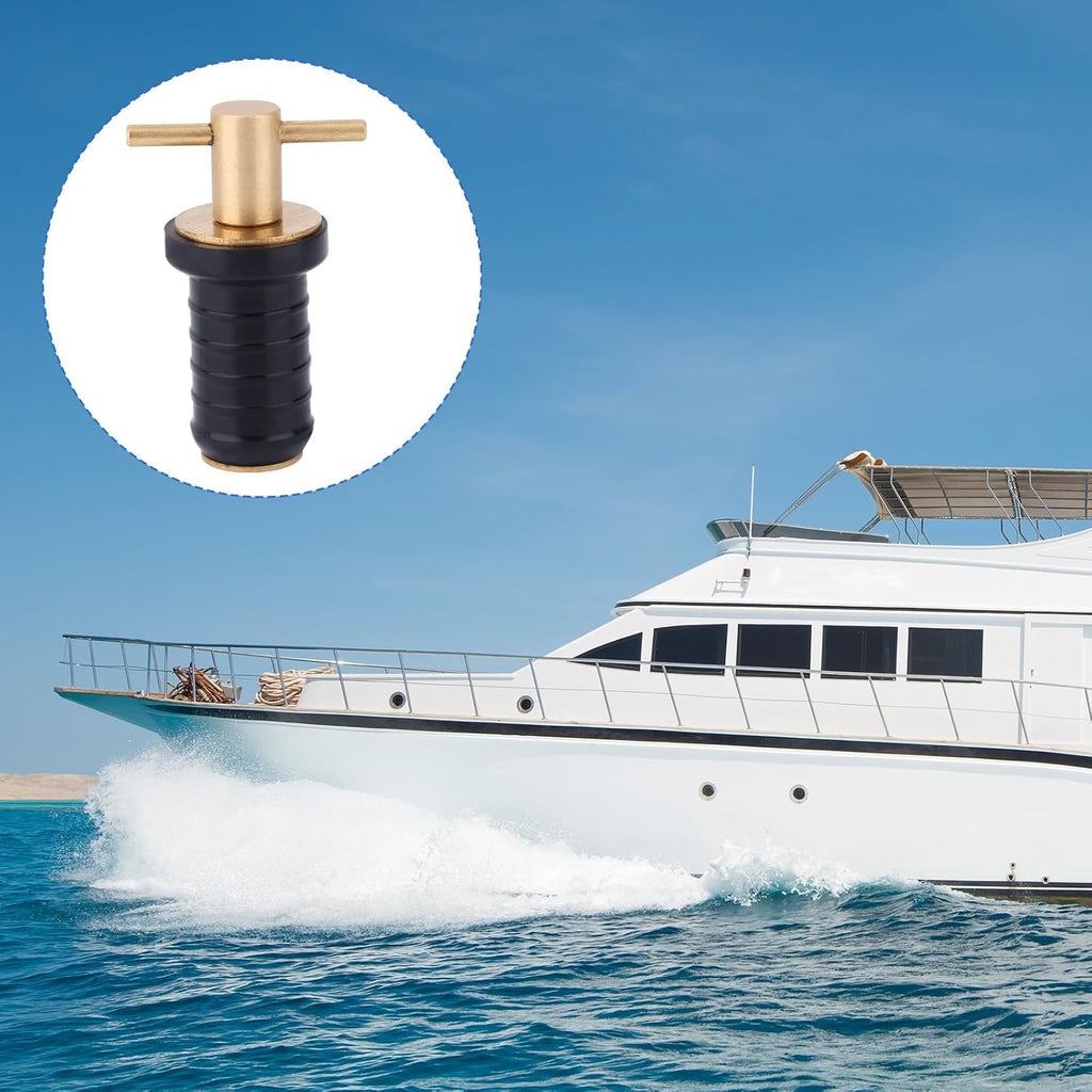 2pcs T-Handle Boat Plug Brass Marine Drain Plugs