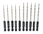 FTG USA 10 Pc #4 & #6 Tapered Drill Bits Replacement for Countersink