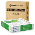 18x18x1 Air Filter 4 Pack, MERV 8 Filter Replacement