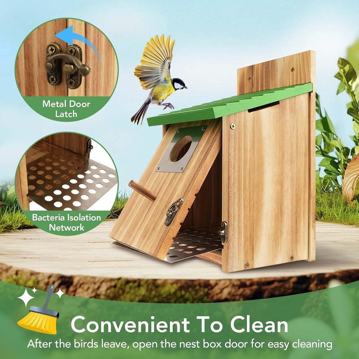 Fitroho Bird Houses for Outside - Natural Cedar Wood Bluebird Houses