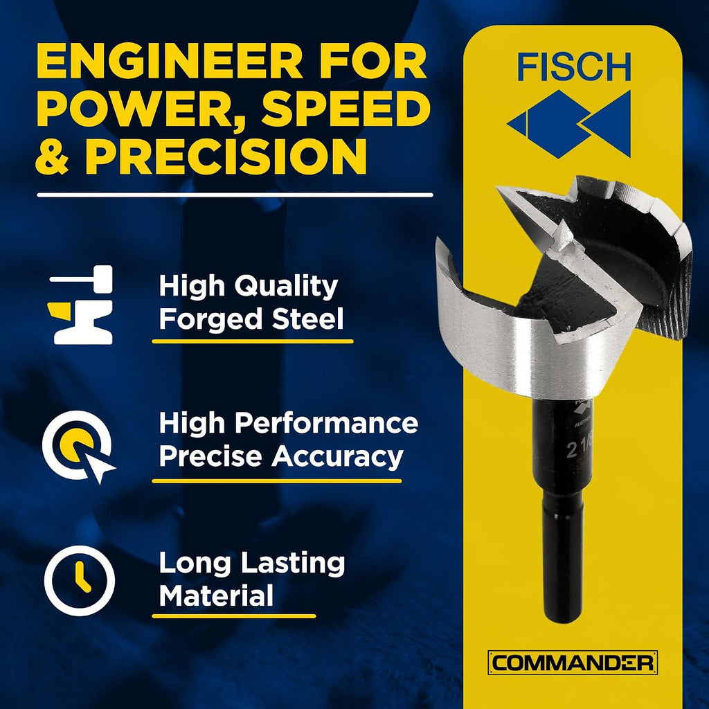 Forstner Bit Set Woodworking Black Shark Forged, 1/4" to 2-1/8", 16-Pcs Box | Forstner Bit Set for Woodworking