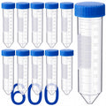 600 Pcs Plastic Centrifuge Test Tubes with Screw Caps, Blue