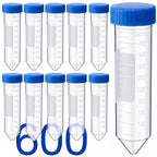 600 Pcs Plastic Centrifuge Test Tubes with Screw Caps, Blue