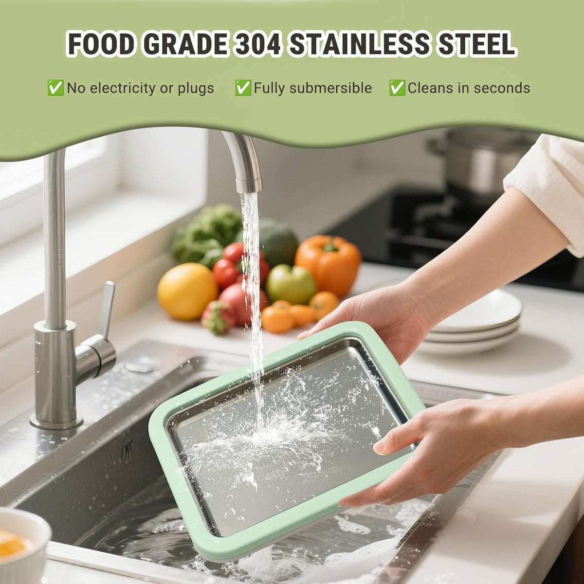 Rolled Ice Cream Maker Tray SUS 304 At Home DIY Instant Ice Cream Machine