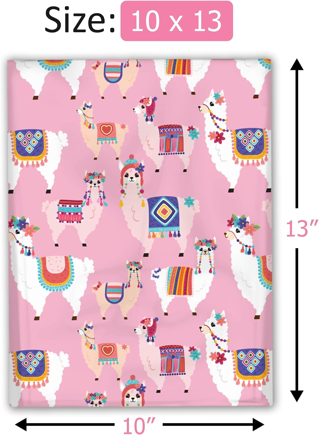 10x13 (100) Lovely Llama Designer Poly Mailers Shipping Envelopes Premium Printed Bags