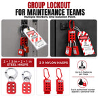 50-Piece Lockout Tagout Kit with 4 Keyed-Different Padlocks & Toolbox