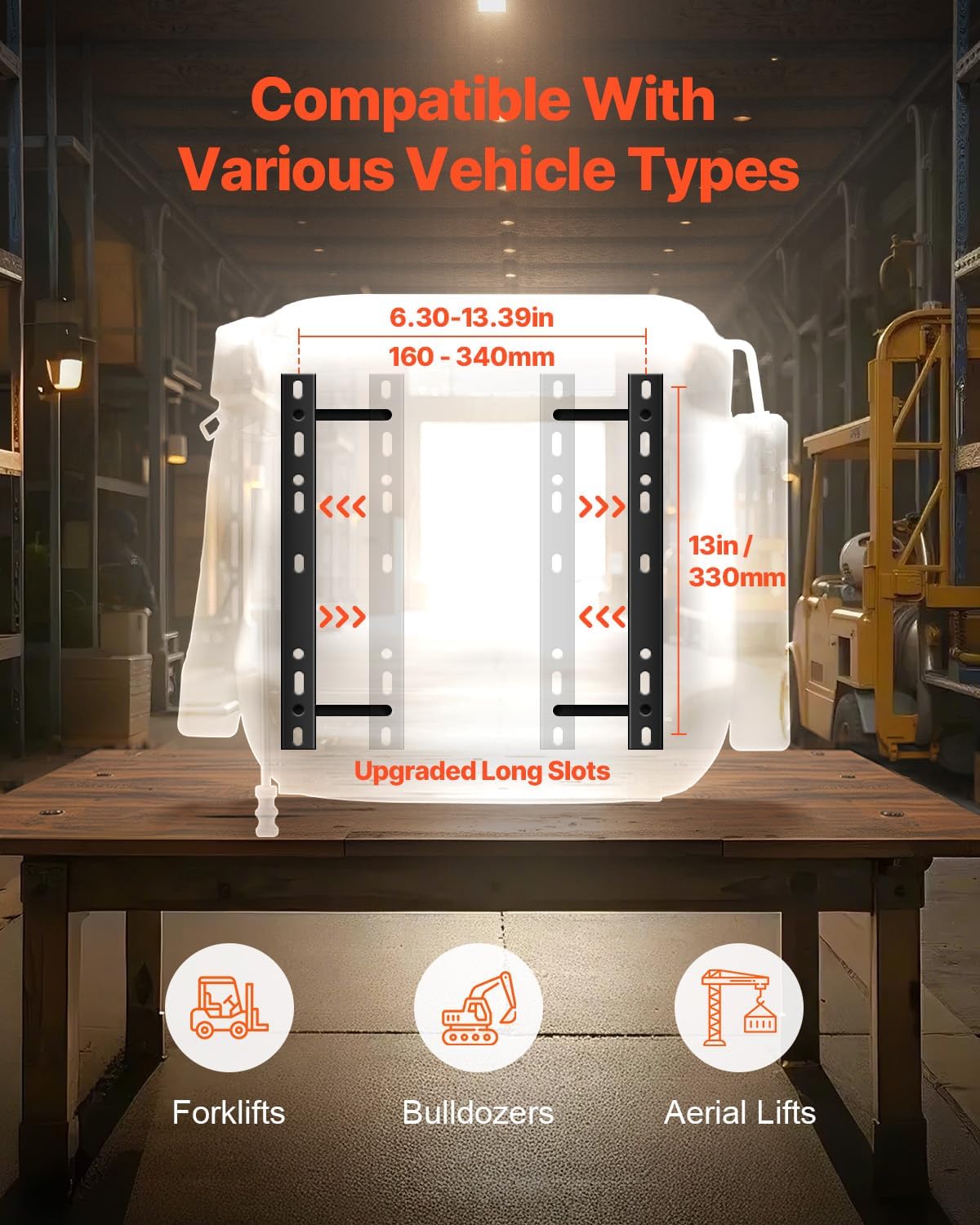 Universal Forklift Seat, Tractor Seat with Adjustable Back, Armrest, Headrest & Safety Belt, Secure Tractor Seat with