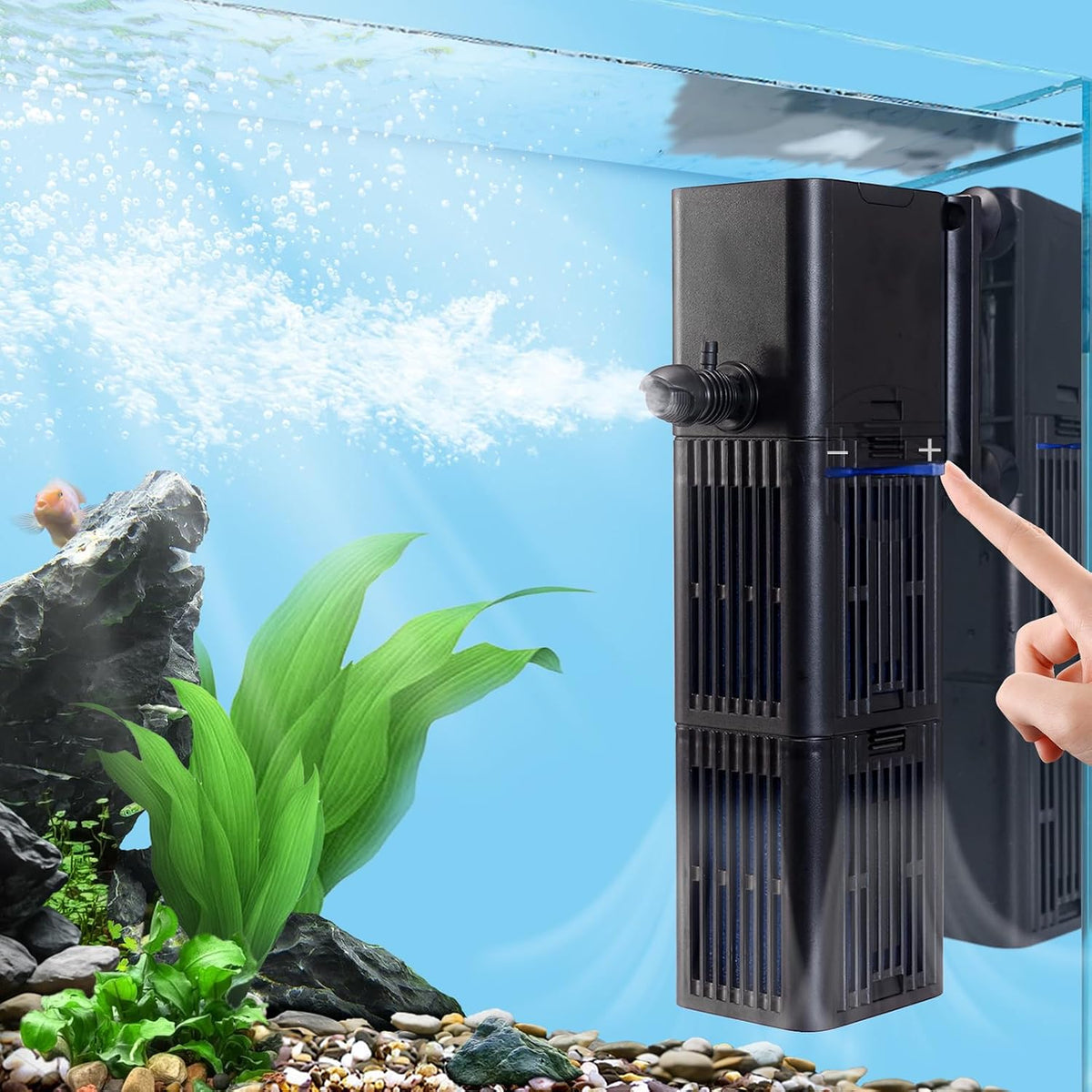 Aquarium Filter for Fish Tank, 4-in-1, Medium fit 20-75gal