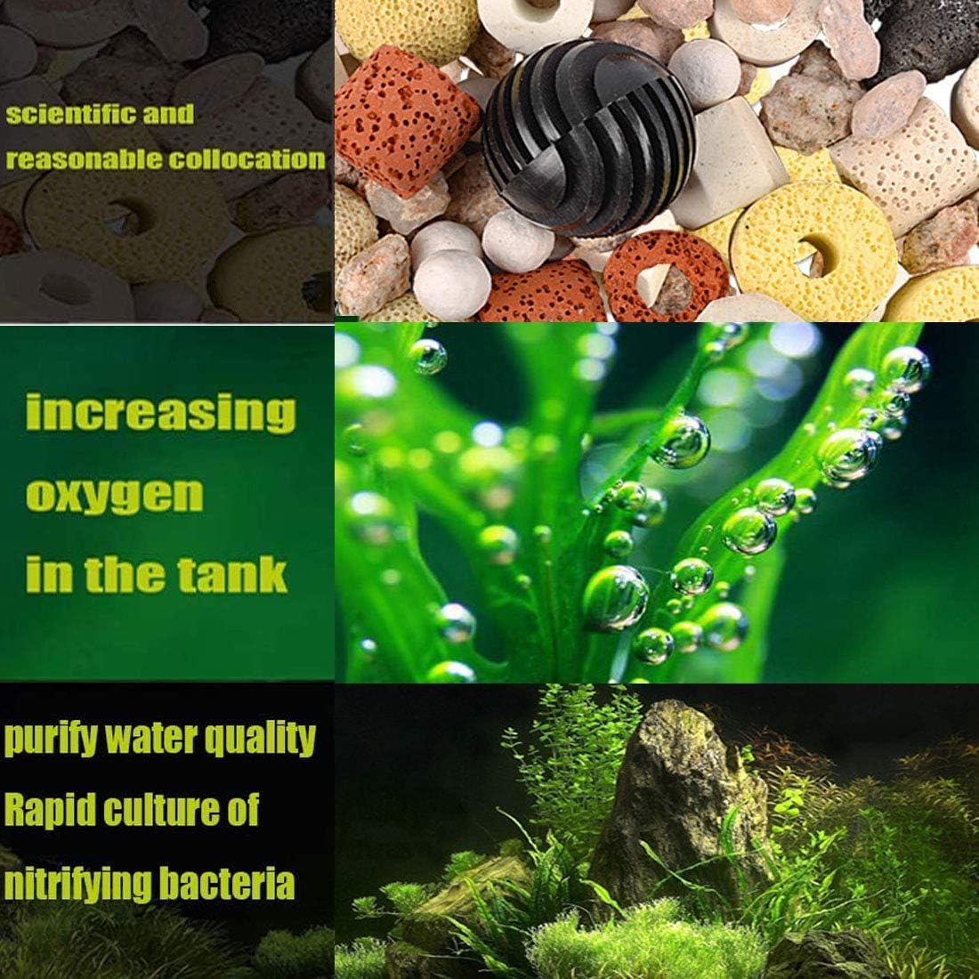 2 Pcs Aquarium Filter Media 12 in 1 Bio Balls Ceramic Rings | Fish Tank Pond Biofilter Filter Media 1000 grams with