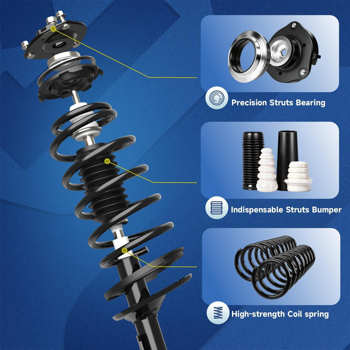 Vextone Front Struts Shocks for 2007-2013 Chevrolet Chevy Silverado 1500