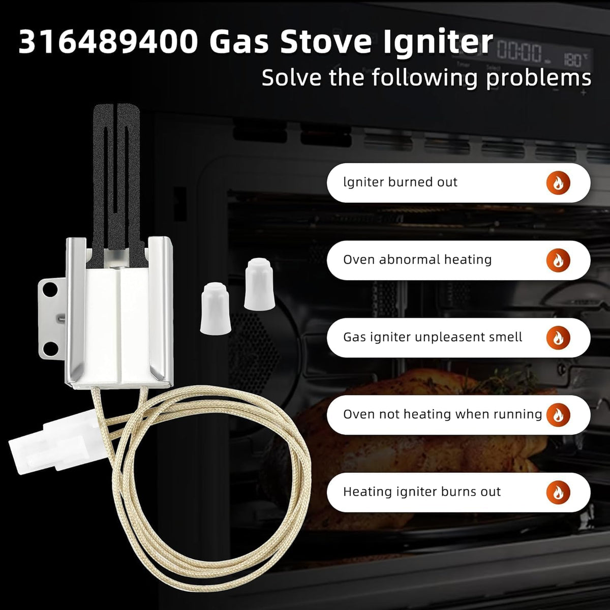 316489400 316489403 5304534663 Durable Gas Oven Stove Igniter Replacement