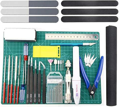 Professional 33 PCS Model Tools Kit Modeler Basic Tools Craft Set Hobby Building Tools Kit for Gundam Car Model