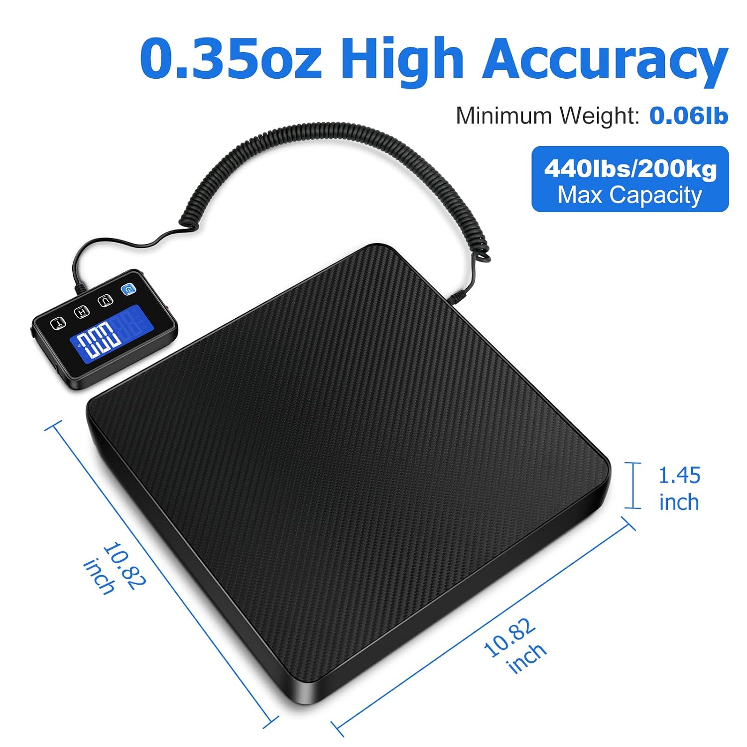 Shipping Scale, 440 lbs/0.35oz High Accurate Digital Postal Scale with Hold/Tare Function, Postage Scale for