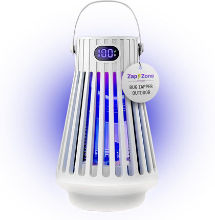 Zap Zone Defender Bug Zapper Outdoor Indoor Rechargeable Mosquito Zapper | UV Light USB-C Electric Insect Trap