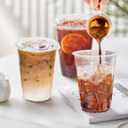 16 oz 100 Pack Plastic Cups with Lids Disposable Iced Coffee Cups