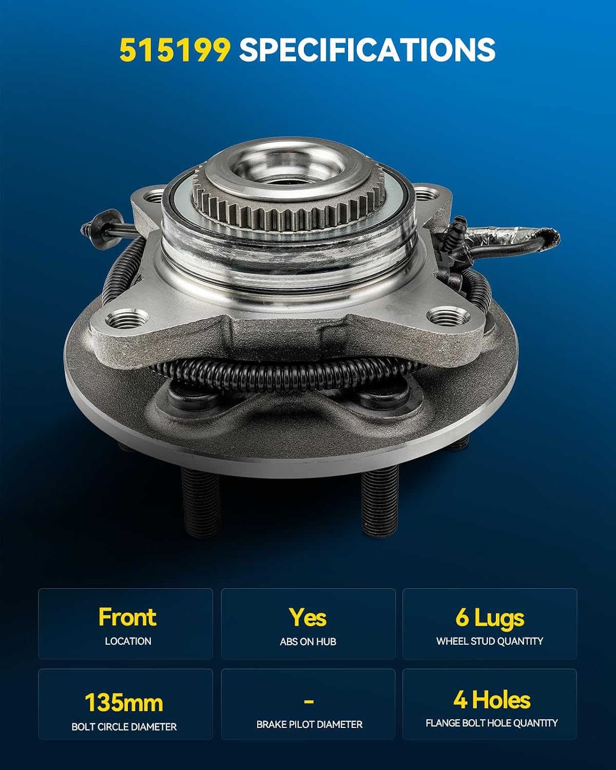 PHILTOP 515177 x1 Front Wheel Hub Assembly for 2018-2020 Ford F-150 4WD