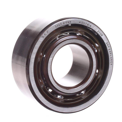 SKF 3307 ATN9 Double Row Ball Bearing, Converging Angle Design, ABEC 1 Precision, Open, Plastic Cage, Normal Clearance, 35mm Bore, 80mm OD, 1 3/8" Width, 8500 rpm Maximum Rotational Speed, 7988.0 pounds Static Load Capacity, 11700.00 pounds