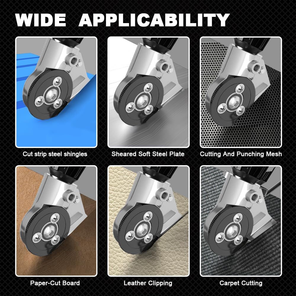 Metal Cutter Sheet Metal Cutter Drill Attachment, Electric Drill Nibbler Shears, Heavy Duty Cutting Tool Adapter for